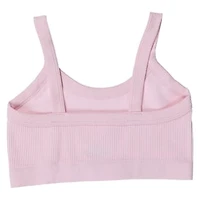Pink Ribbed Scoop-Neck Bralette