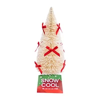 Christmas Brush Trees W/ Bows Décor