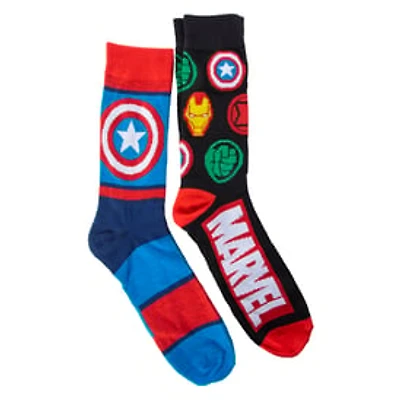 Marvel Mens Crew Socks 2-Pack