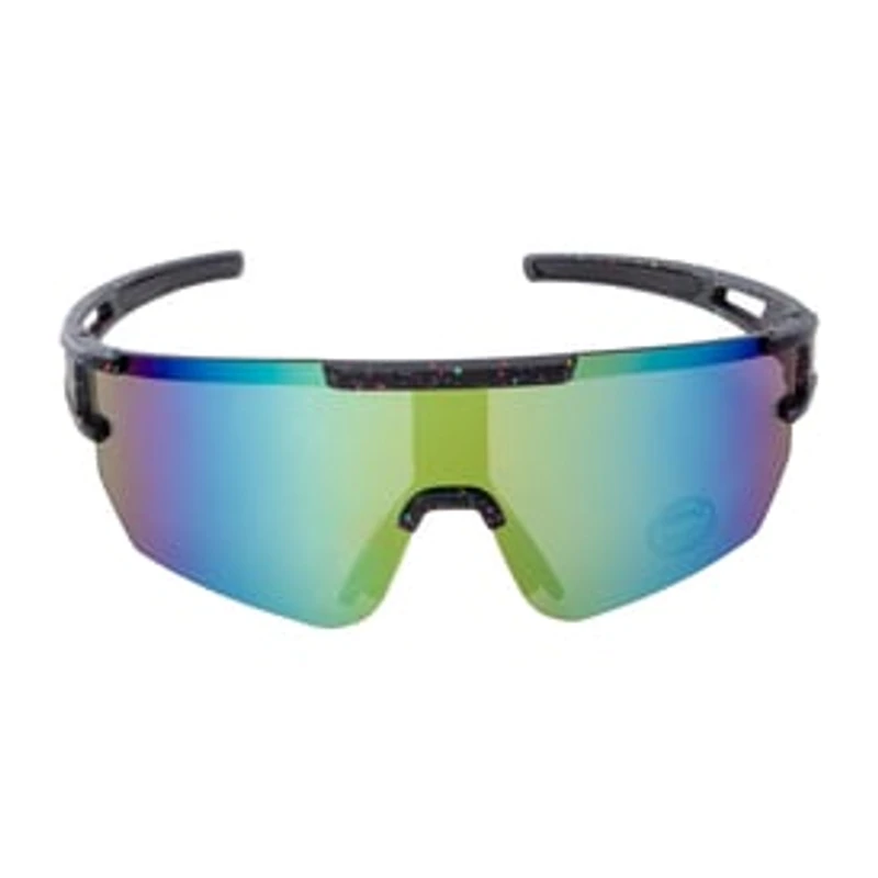 Men's Rimless Sports Paint Splatter Shield Sunglasses
