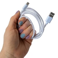 Glitter USB-C 4ft Cable - White