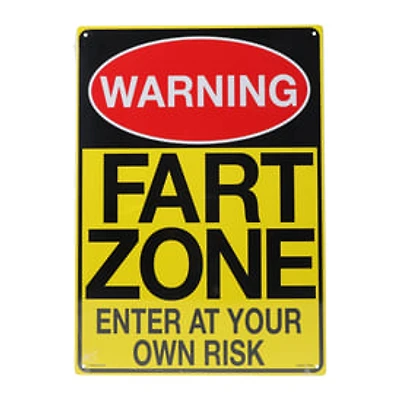Warning: Fart Zone' Metal Sign