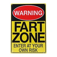Warning: Fart Zone' Metal Sign