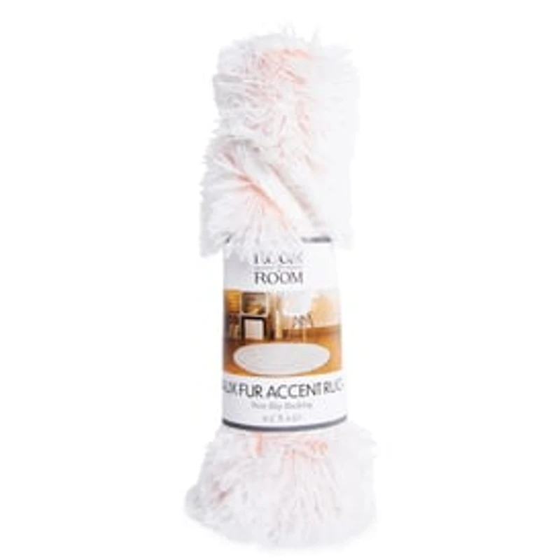 Round Faux Fur Accent Rug 2.5ft
