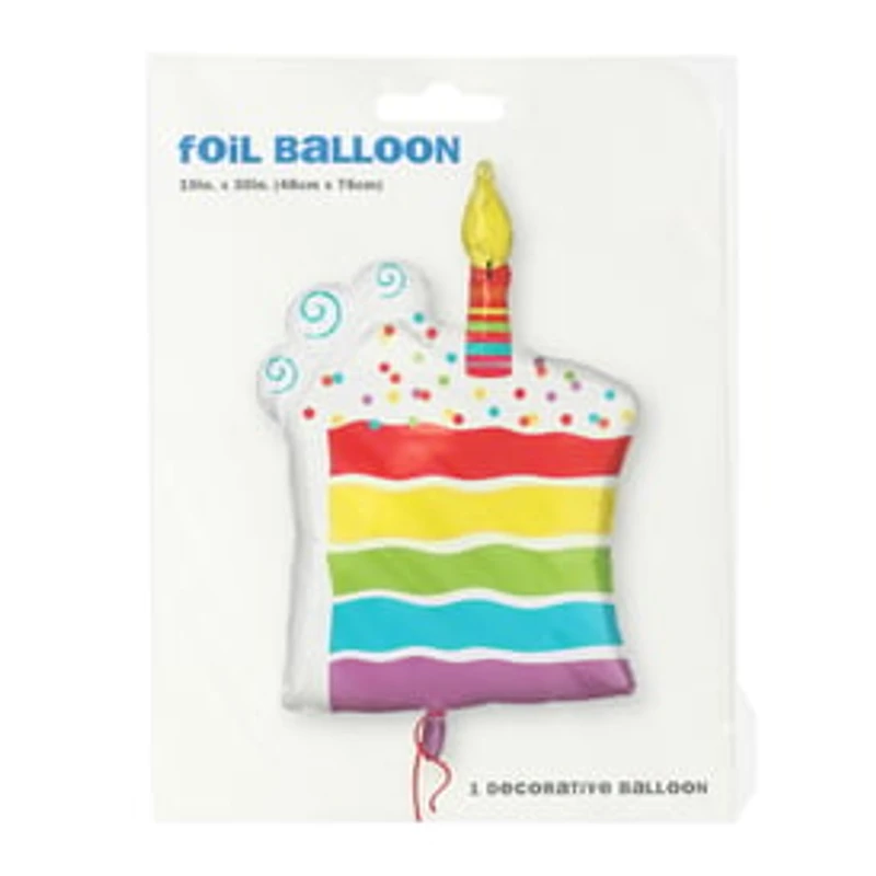 INFLATED Birthday Cake Slice Shaped Balloon 25in