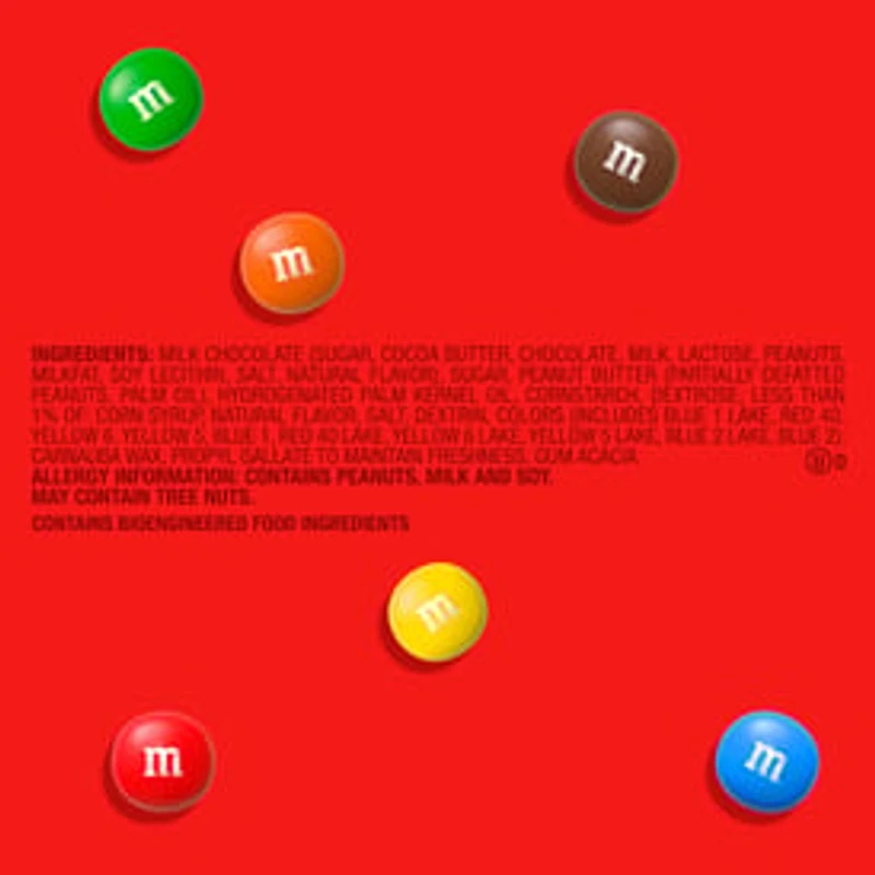 M&M'S Peanut Butter Milk Chocolate Candy, Share Size, 2.83 oz Bag