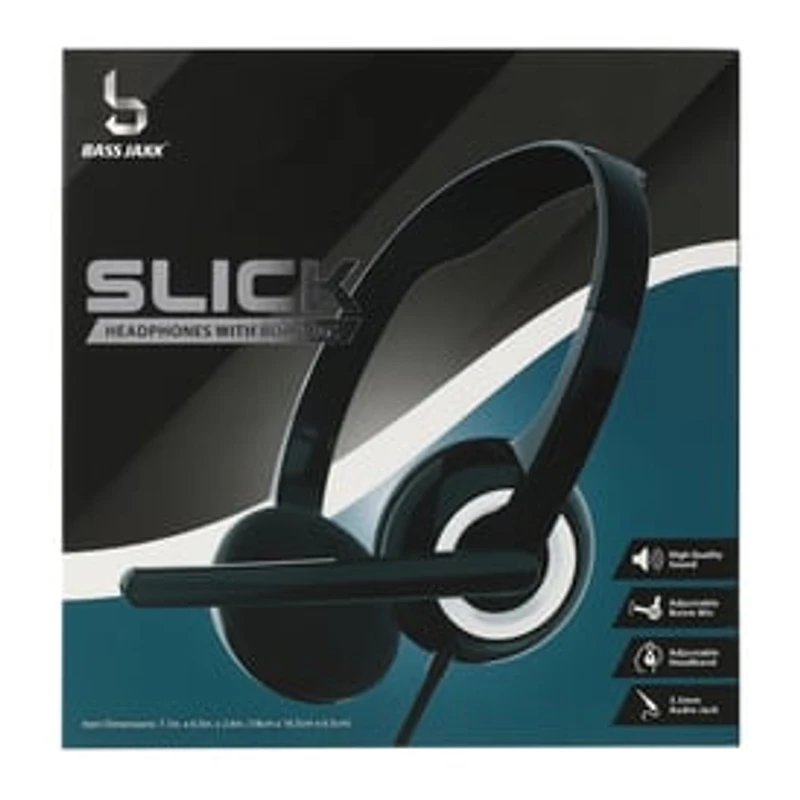 Slick Wired Headset With Boom Mic