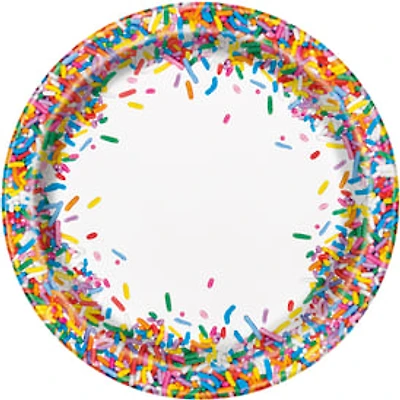 9in Paper Plates 8-Count - Sprinkles