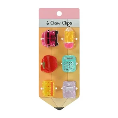 School-Themed Claw Clips 6-Pack