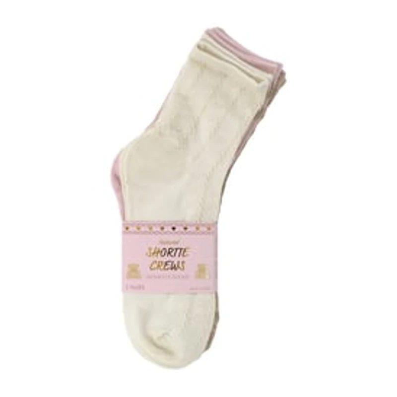 Juniors Shortie Crew Socks 3-Pairs