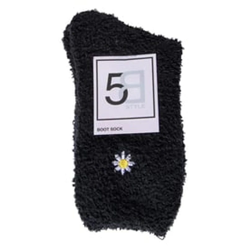 Ladies Embroidered Icon Cozy Boot Socks