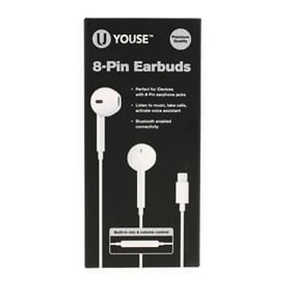 8-Pin Earbuds w/ Mic For iPhone® & iPad®