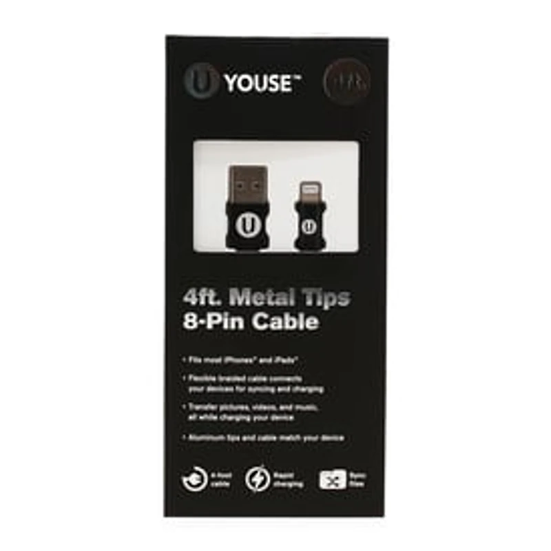 4ft 8-Pin Charging Cable For iPhone® & iPad®