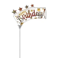 14in Birthday Banner Stick Balloon