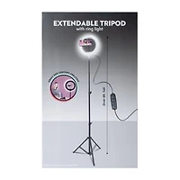 Extendable Tripod With Ring Light Set