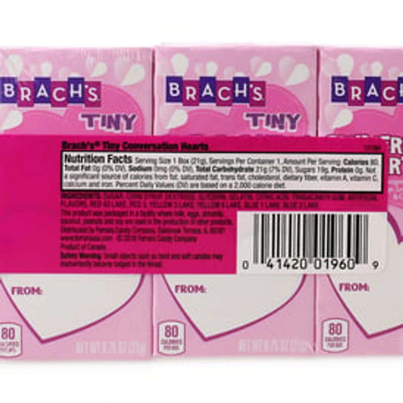Brach's® Tiny Conversation Hearts Valentine 5-Pack 3.75oz