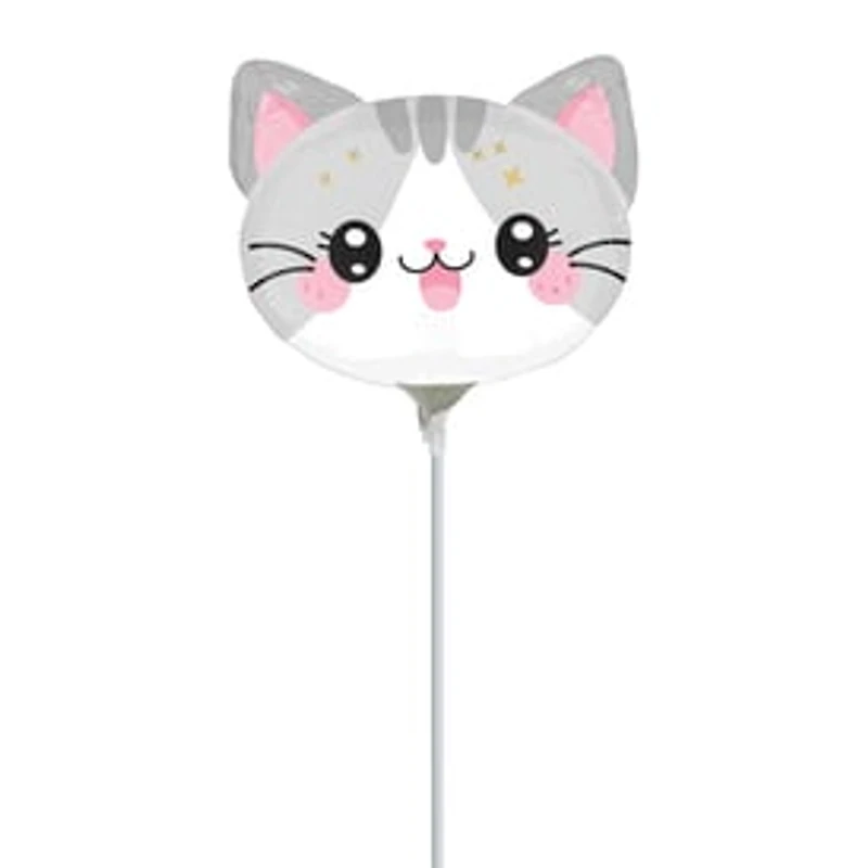 14in Cute Cat Stick Balloon