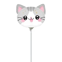 14in Cute Cat Stick Balloon
