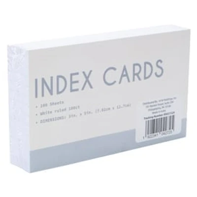 100-Count White Ruled Index Cards 3in x 5in