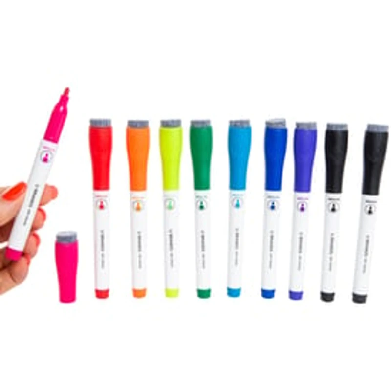 Dry Erase Markers With Built in Erasers 10-Pack