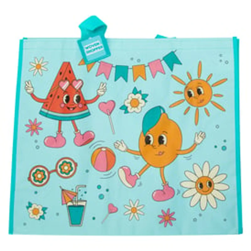 Summer Woven Shopper Tote Bag