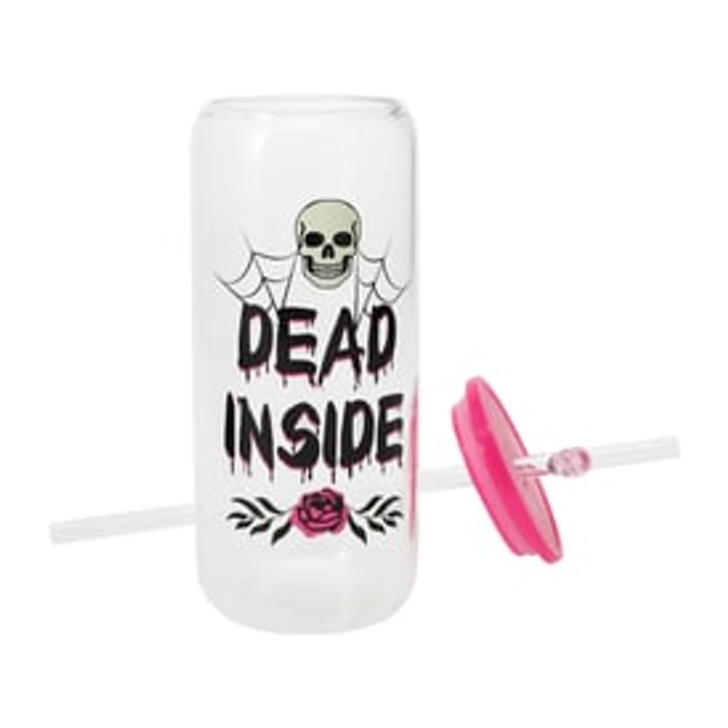 Halloween Glass Tumbler With Straw 20oz