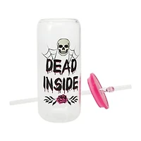 Halloween Glass Tumbler With Straw 20oz