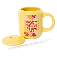 Printed Ceramic Sipper Mug With Lid