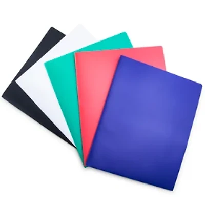 Primary Color 2-Pocket Poly Portfolio Folder (Styles May Vary)