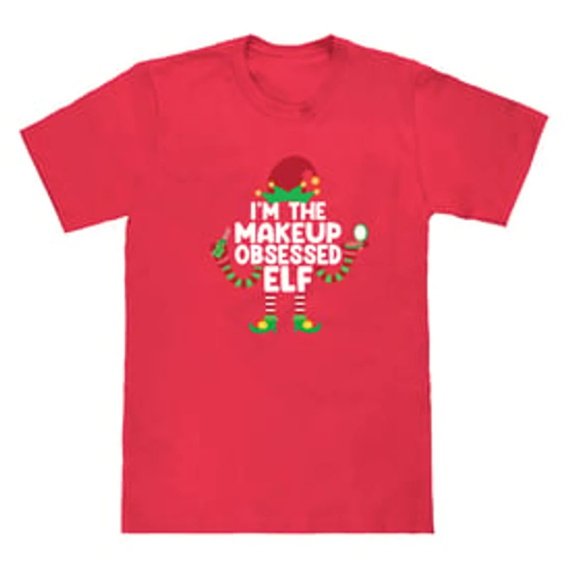 Makeup Obsessed Elf Christmas Graphic Tee