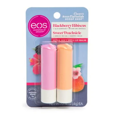 Eos® Blackberry Hibiscus & Sweet Peachsicle Lip Balm 2-Pack