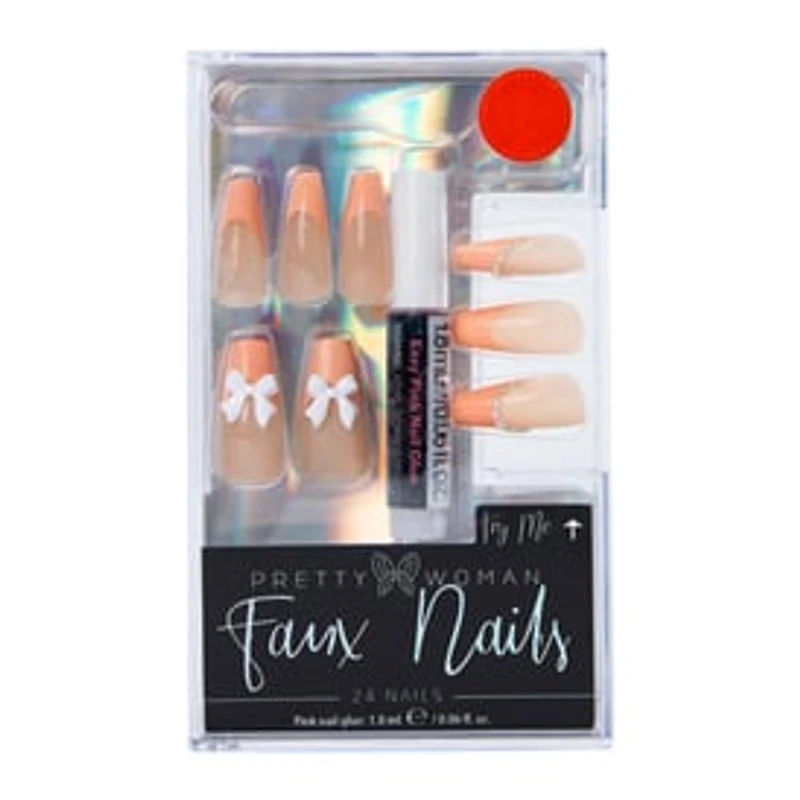 Pretty Woman Stiletto Faux Nails With Nail Glue 24-Count