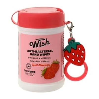 Wish Sweet Strawberry Anti-Bacterial Hand Wipes 20-Pack