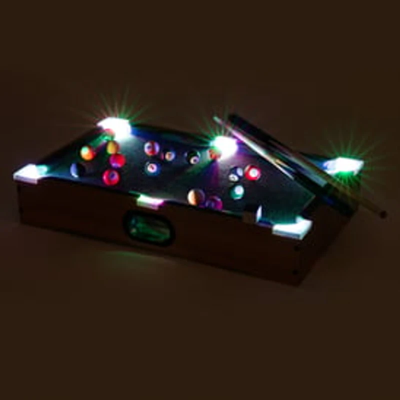 Tabletop Light Up Pool Table 20in x 12in