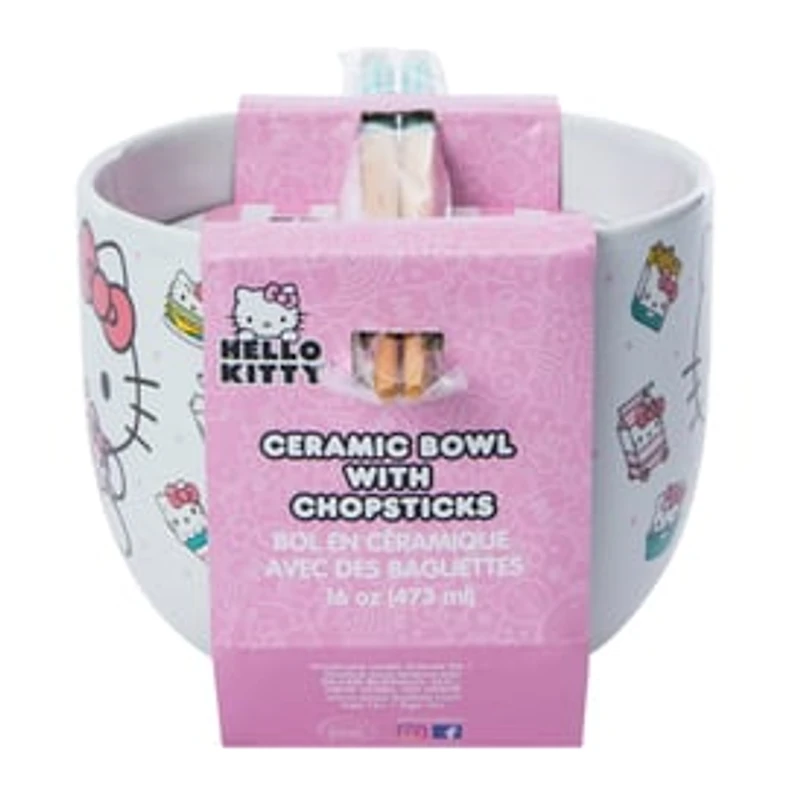 Hello Kitty® Ceramic Bowl With Chopsticks