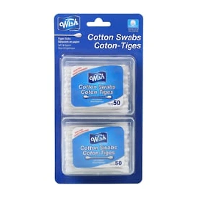 cotton swabs 50-count travel 2-pack