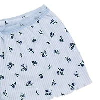 Juniors Floral Rib Shorts