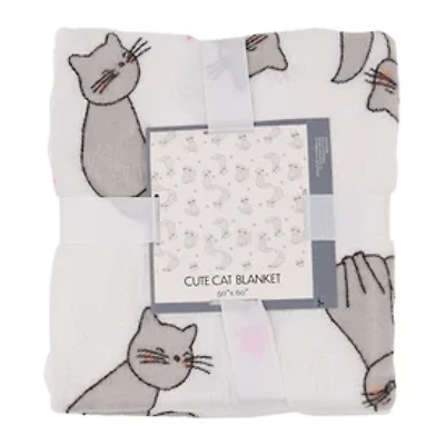 Cute Cat & Dog Blanket 50in x 60in