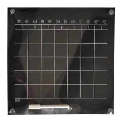 Acrylic Dry Erase Monthly Calendar 12in x 12in