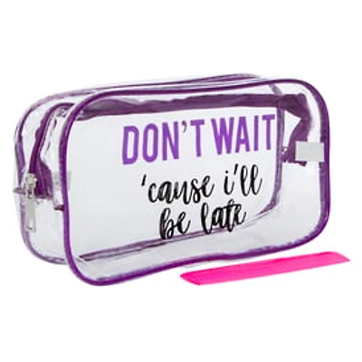Hair Comb & Clear Makeup Bag Set 11.4in x 6.7in