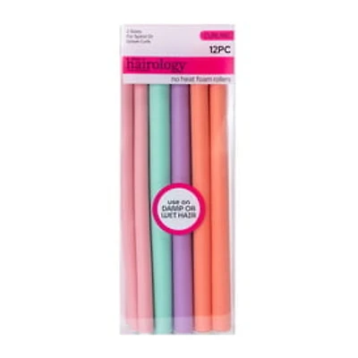 Colored No Heat Foam Rollers 12-Pack