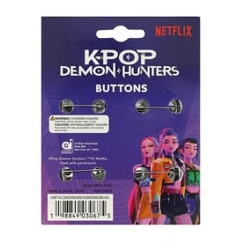 KPop Demon Hunters Buttons 4-Pack