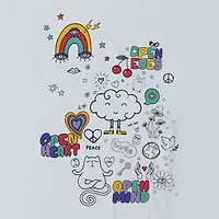 Rainbow & Mushroom Doodle Graphic Tee
