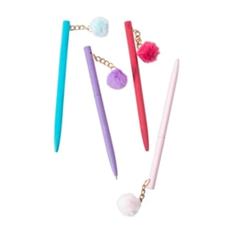 Pom Pom Charm Pens 4-Pack