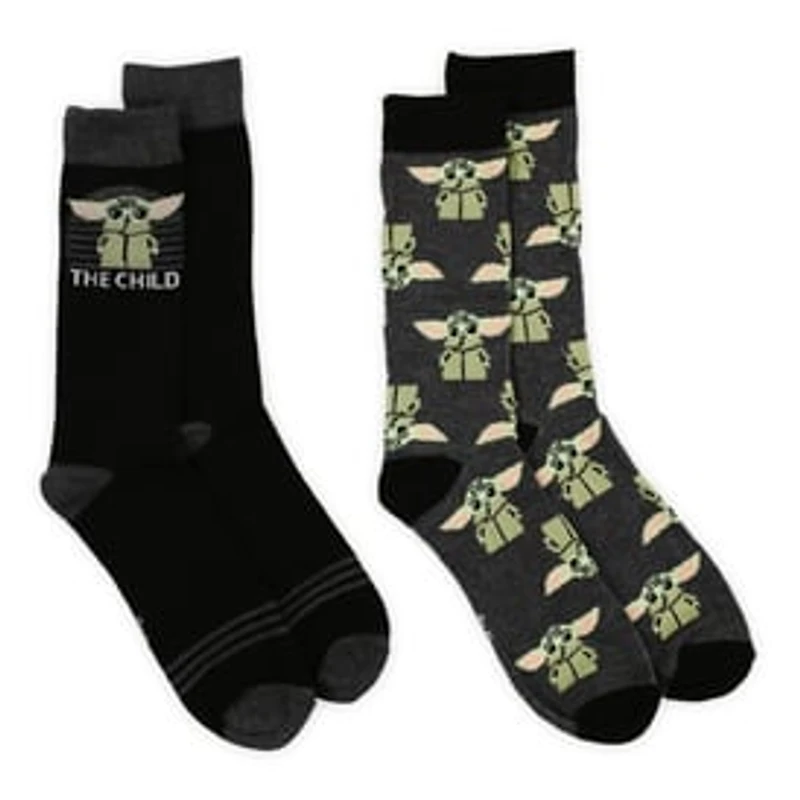 Young Men's Star Wars The Mandalorian™ Black Crew Socks, 2 Pairs