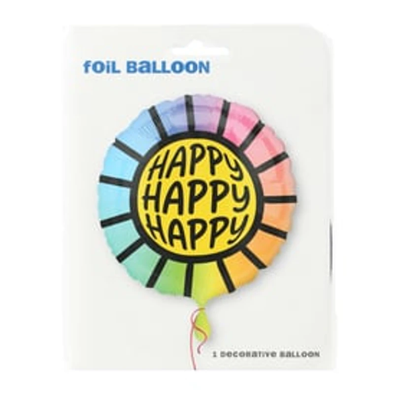 INFLATED 'Happy Happy Happy' Balloon 18in