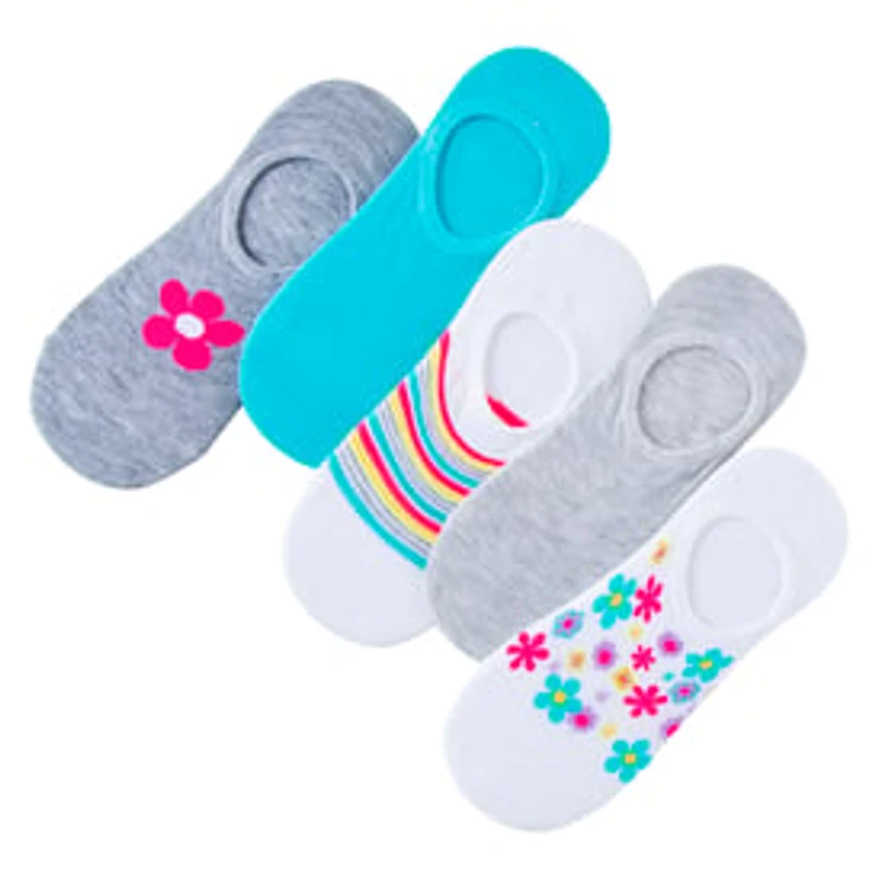 5-Pack Ladies Sneaker Socks - Flower