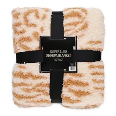 Super Luxe Printed Sherpa Blanket 50in x 60in