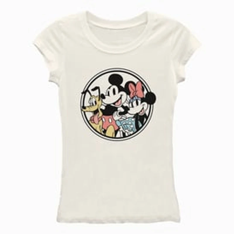 Juniors Retro Disney Mickey And Friends Graphic Tee