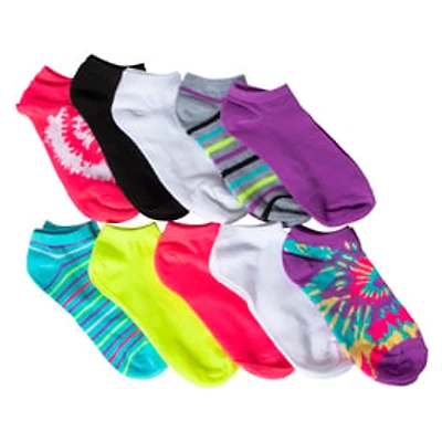 Ladies Tie Dye Ankle Socks 10-Pack